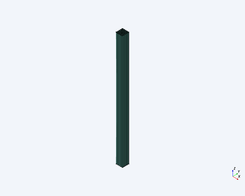 Retained SteveCAD rod-bundle model used for geometric context